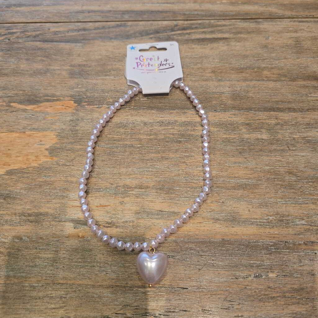 Great Pretenders Pink Pearl Heart Necklace