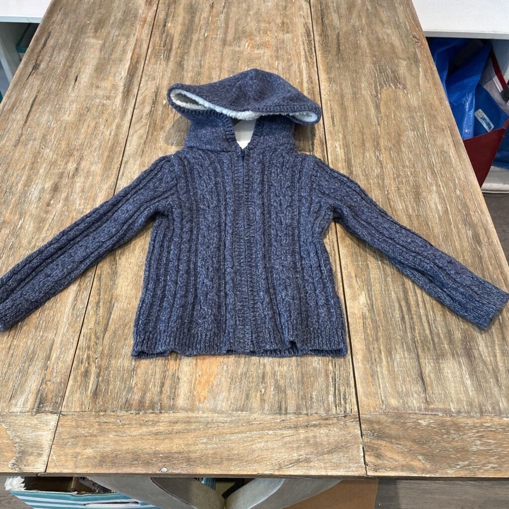 Osh Kosh Blue knit zip hood Ctnblnd Cardigan 3T