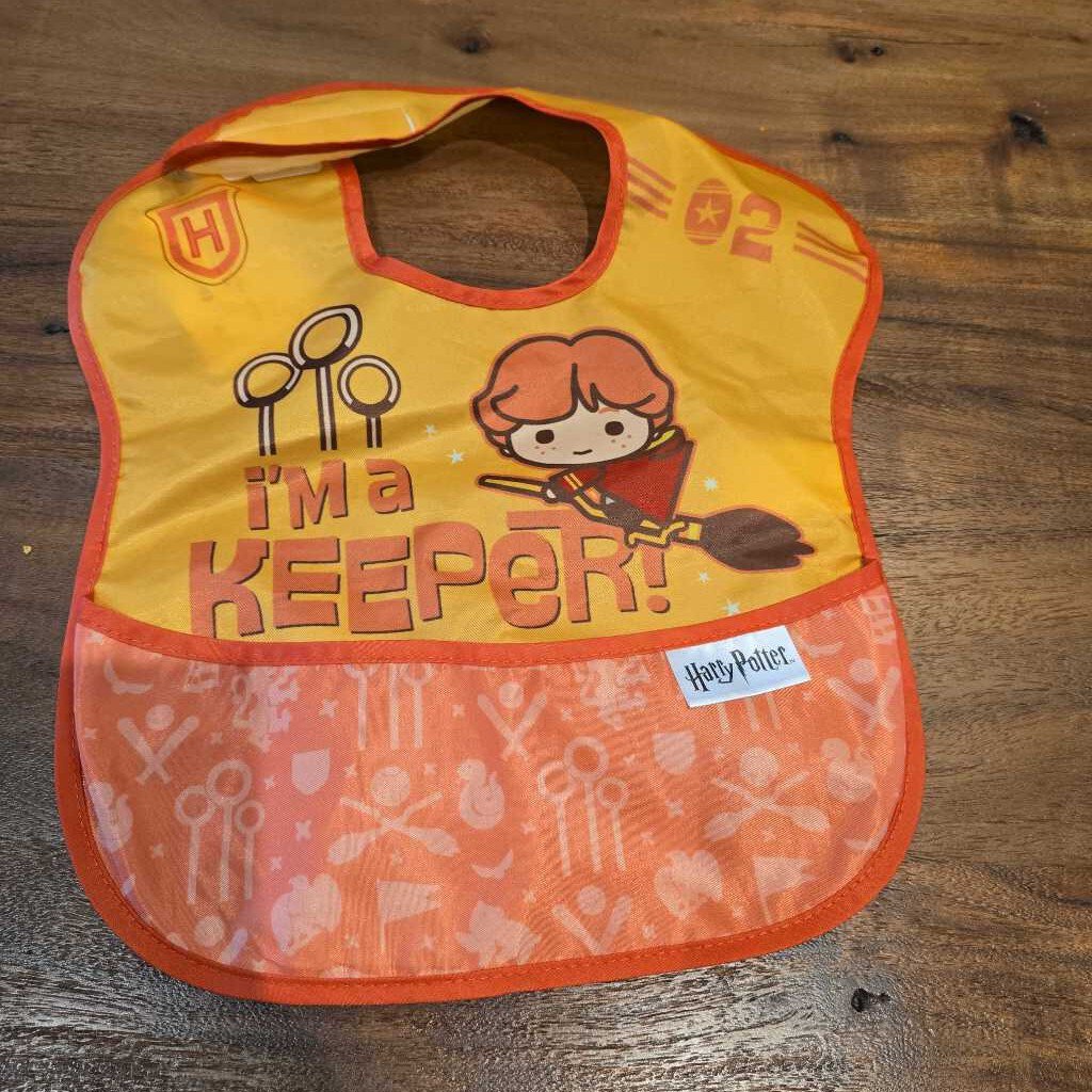 Harry Potter orange I'm A Keeper bib