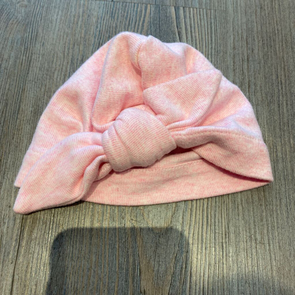 Pink hat with knot bow 0-3m