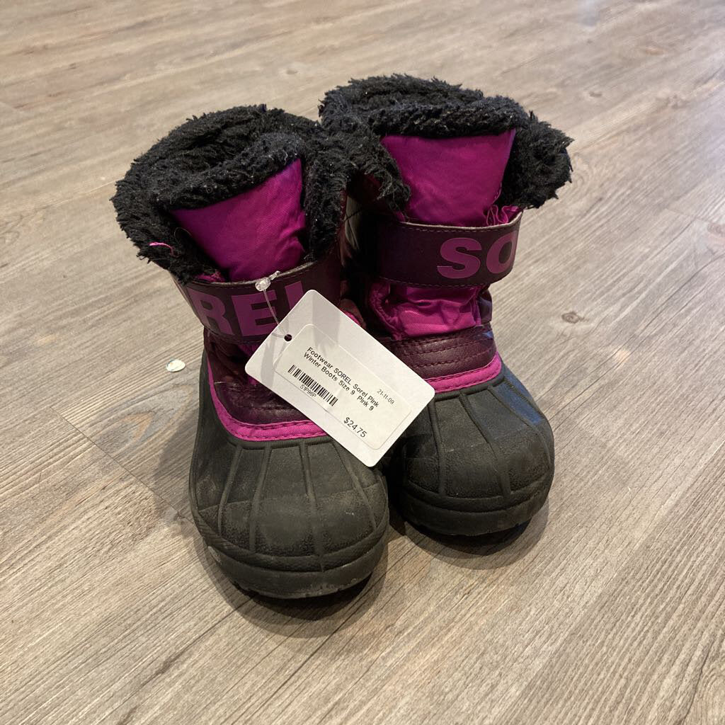 Sorel Pink Winter Boots Size 9