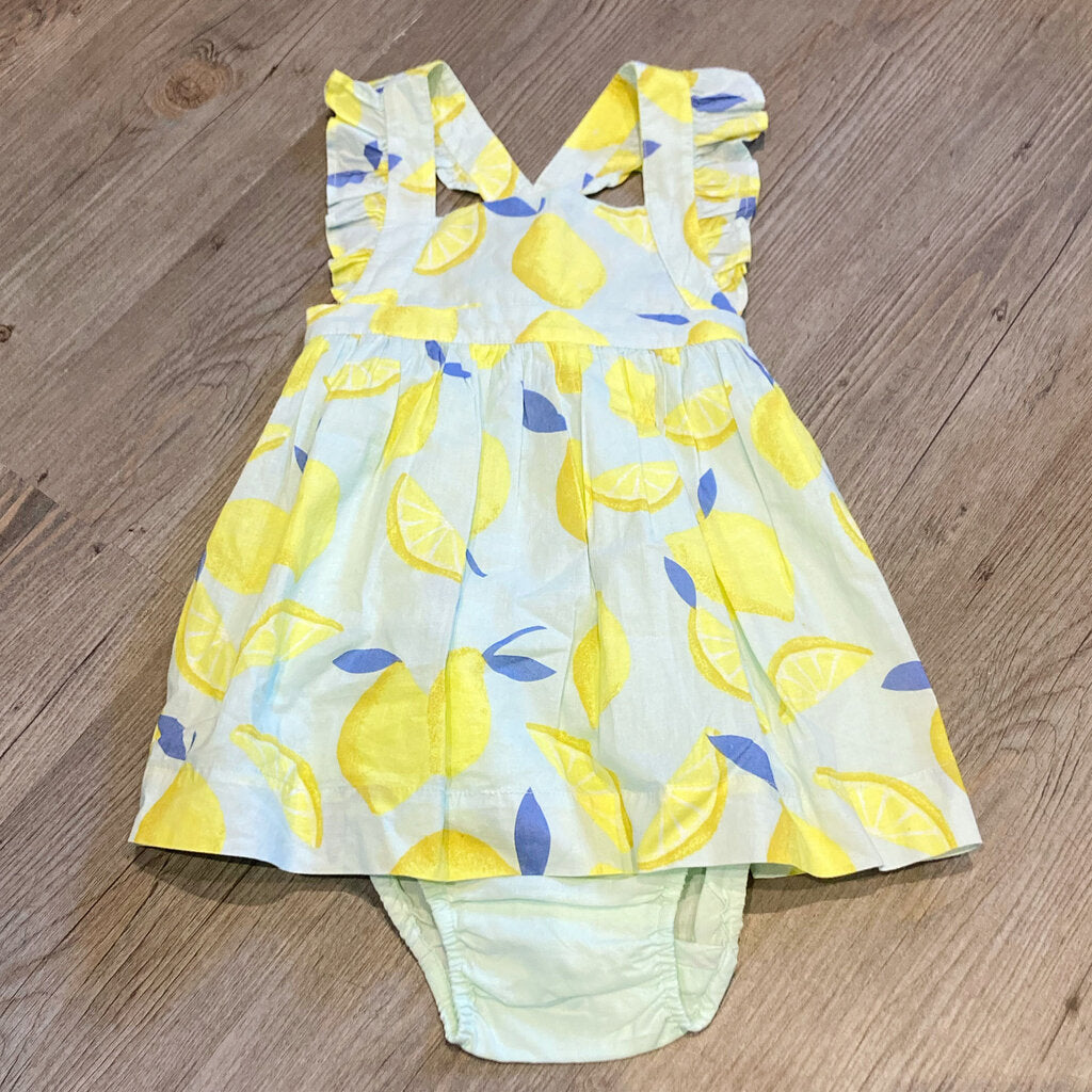 Gap blue lemon apron dress 18-24m