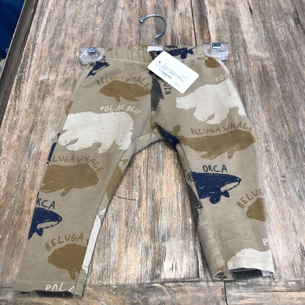 Zara green mammals leggings 12-18m