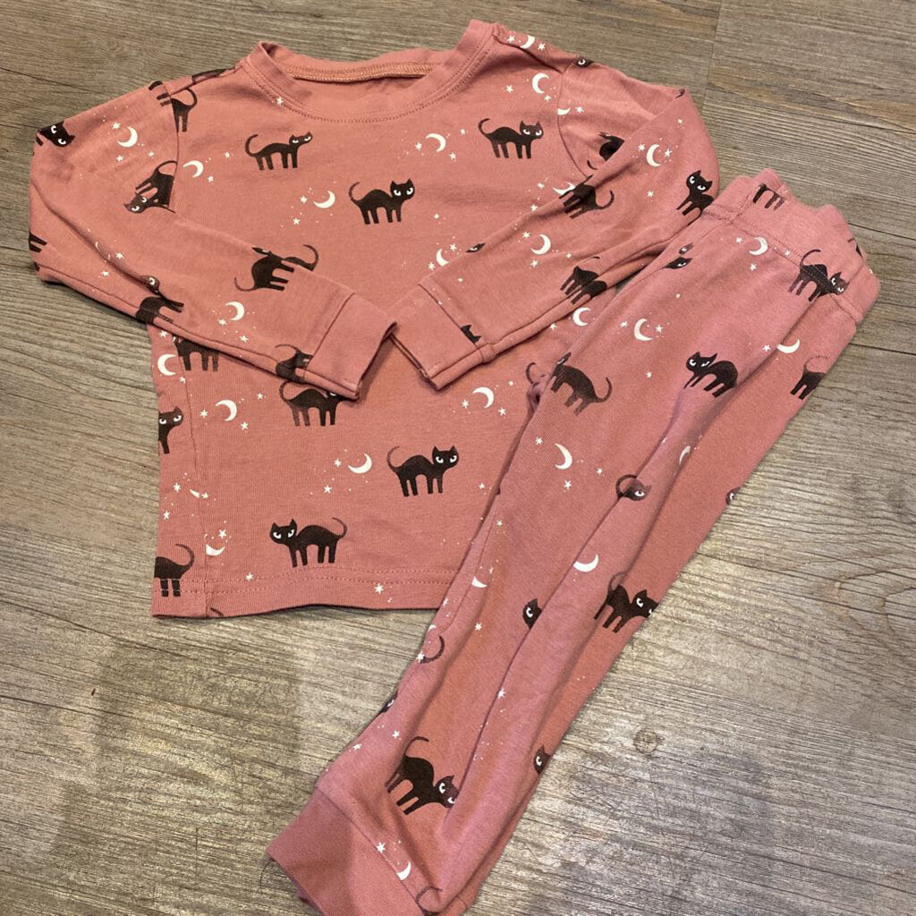 Petit Lem plum cat moon pyjama 2T