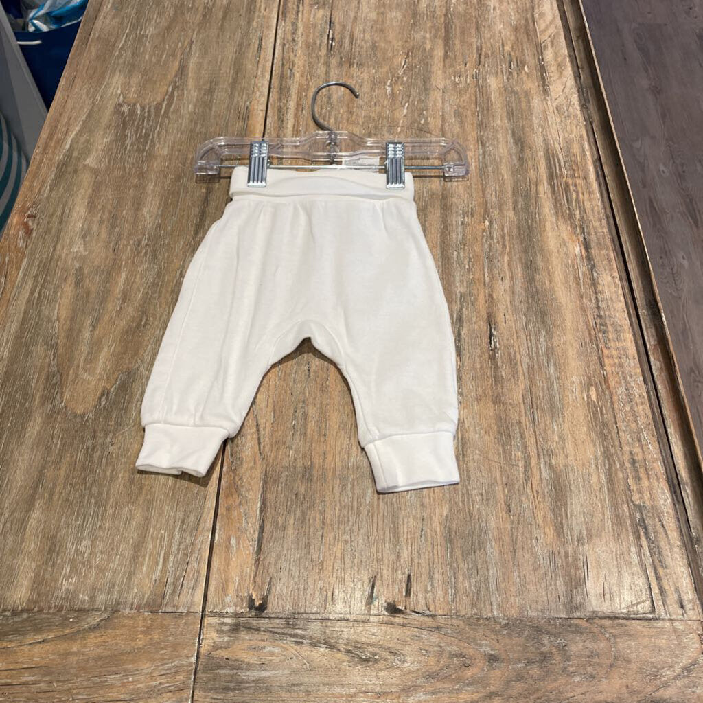 HM White grw/drp/bum soft Ctn Pants NB